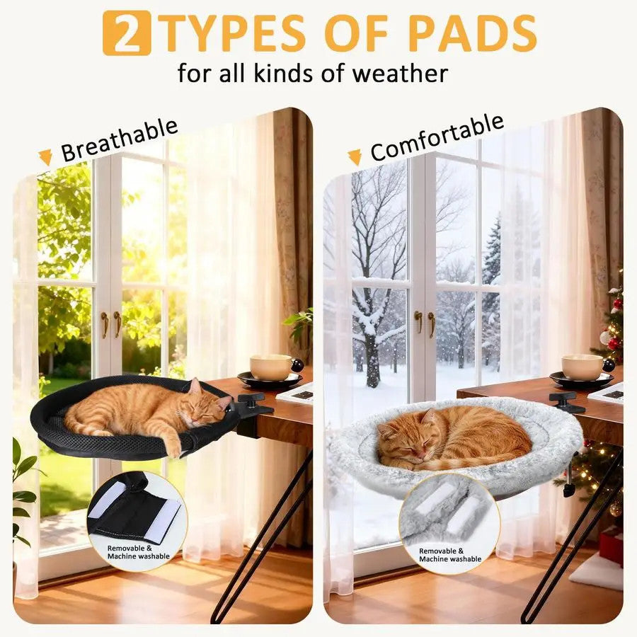 Cat Desk Bed with 360 Rotating
