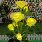 5 Heads Solar Lights Rose Flower