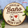 Wooden Sign | Spanish Language Bathroom Decor Wall Hanging