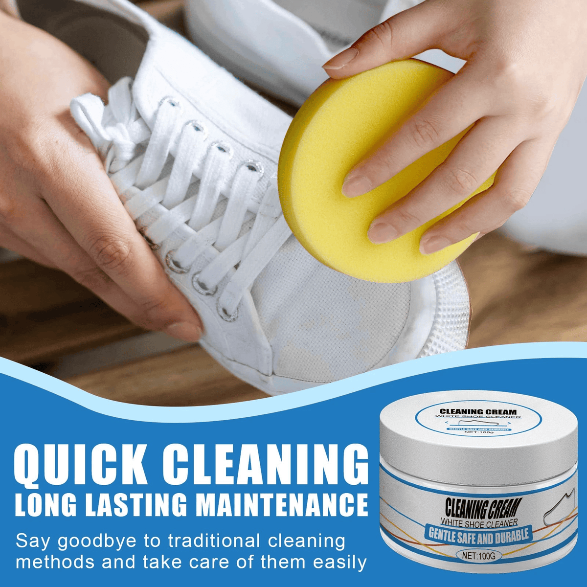 White shoes cleaning cream