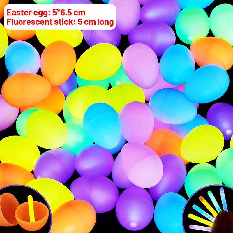 20pcs Luminous Easter Eggs with Mini Glow Sticks Glow in