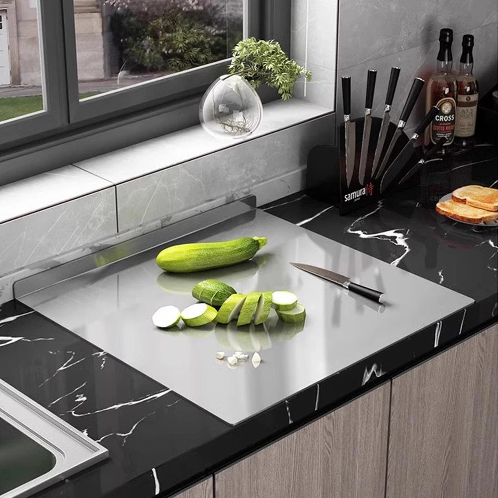 L-shaped Chopping Board Stainless Steel Large Size