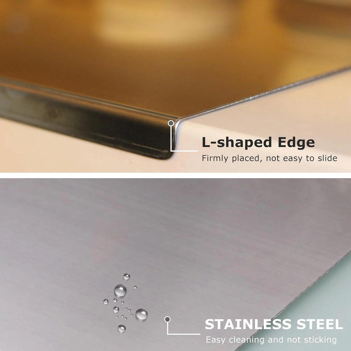 L-shaped Chopping Board Stainless Steel Large Size