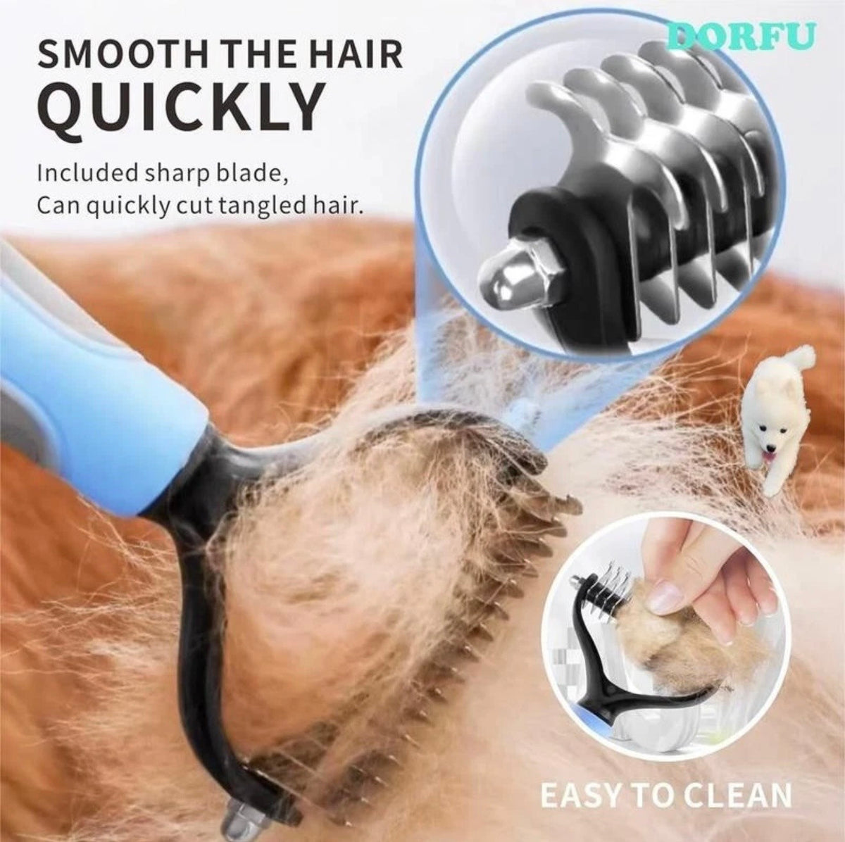 Pro Deshedding Brush for Cats & Dogs