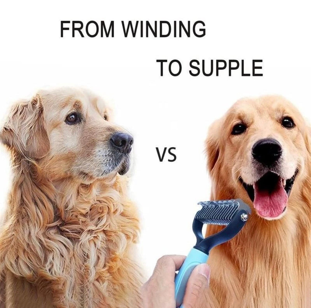 Pro Deshedding Brush for Cats & Dogs