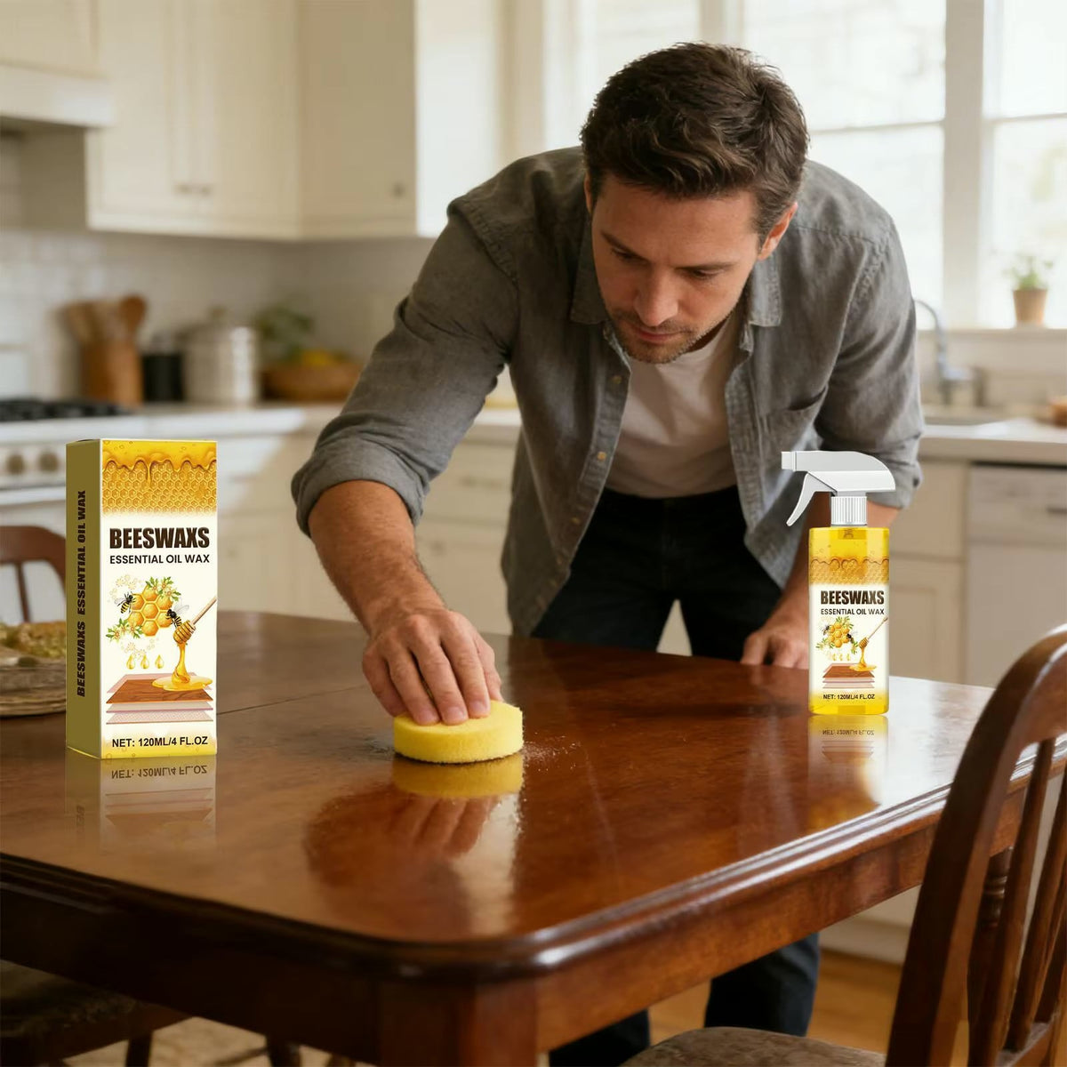 Beeswax Wood Polish Spray for Furniture & Floors