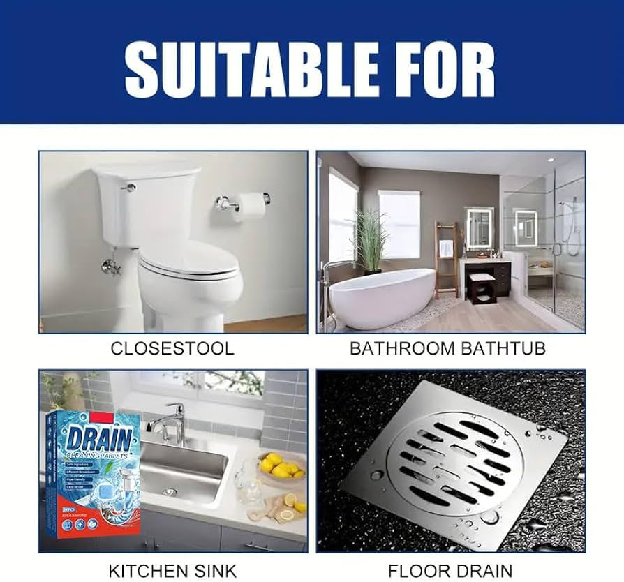 Drain Cleaning Tablets for Sinks & Pipes – Safe & Fast Drain Unblocker