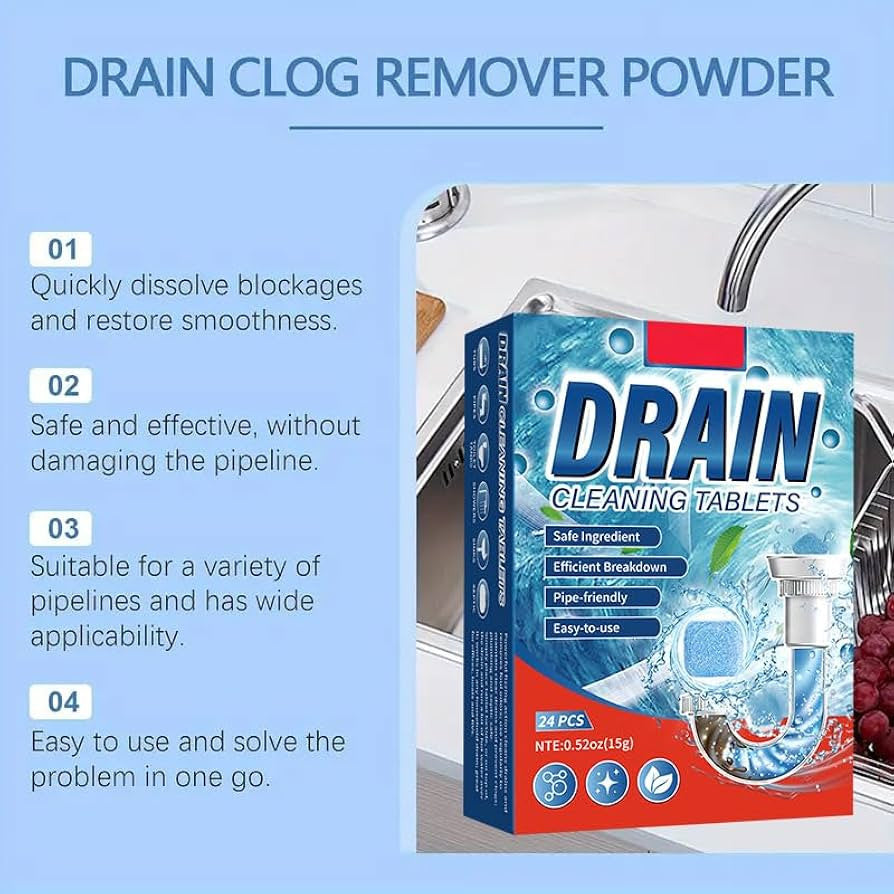 Drain Cleaning Tablets for Sinks & Pipes – Safe & Fast Drain Unblocker
