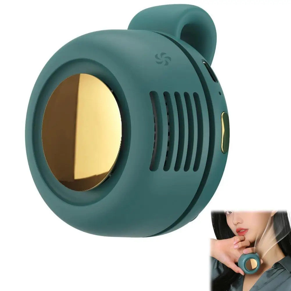 Portable Snap On Mini Whirlwind Fan USB Charging Fan Waist Clip 3-Speed Handsfree Silent Strong Wind Leafless Fan