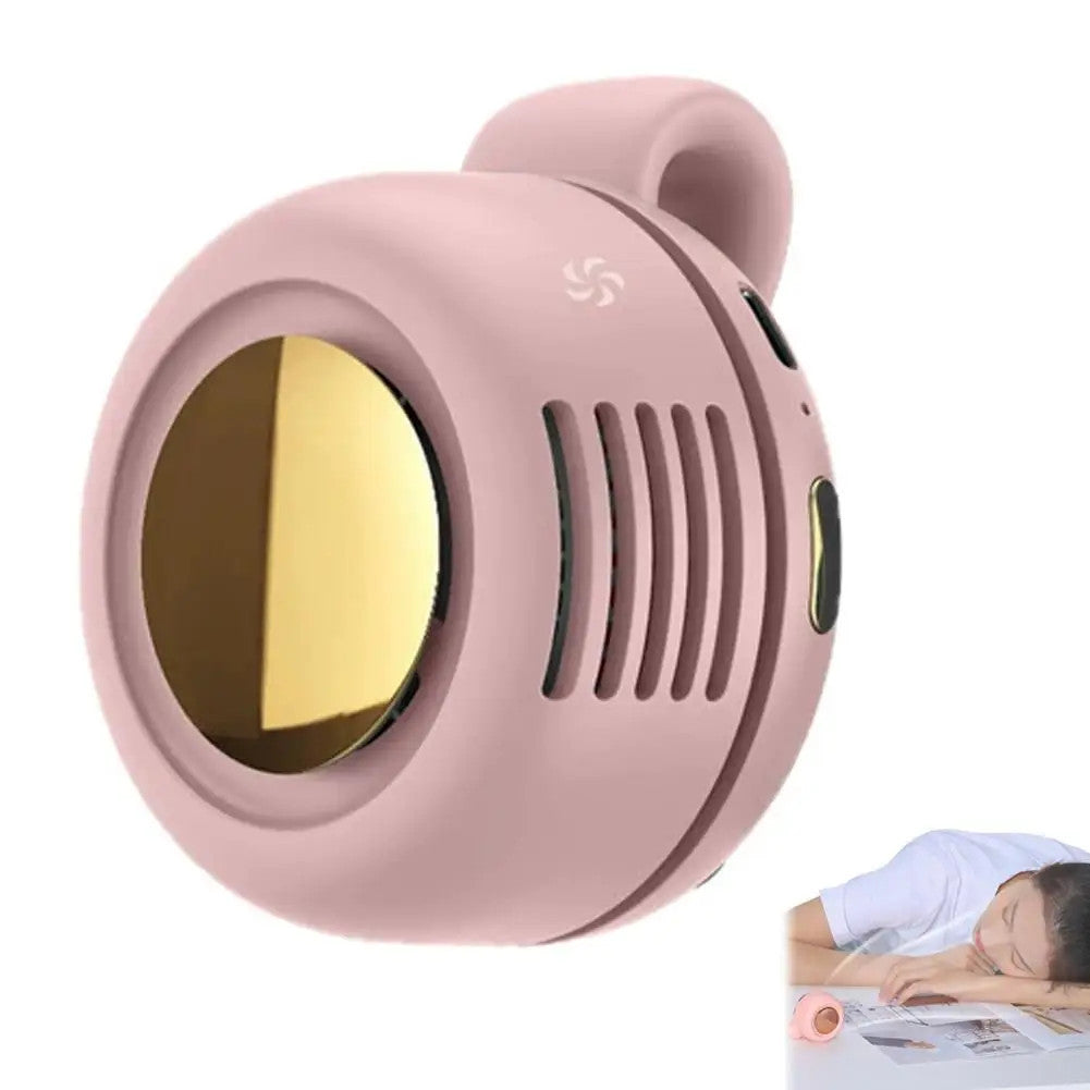 Portable Snap On Mini Whirlwind Fan USB Charging Fan Waist Clip 3-Speed Handsfree Silent Strong Wind Leafless Fan
