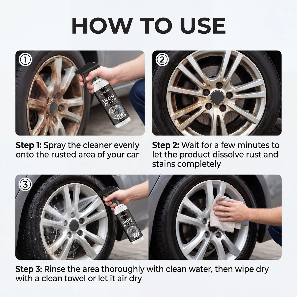 Car Rust Remover Spray Powerful Iron Powder