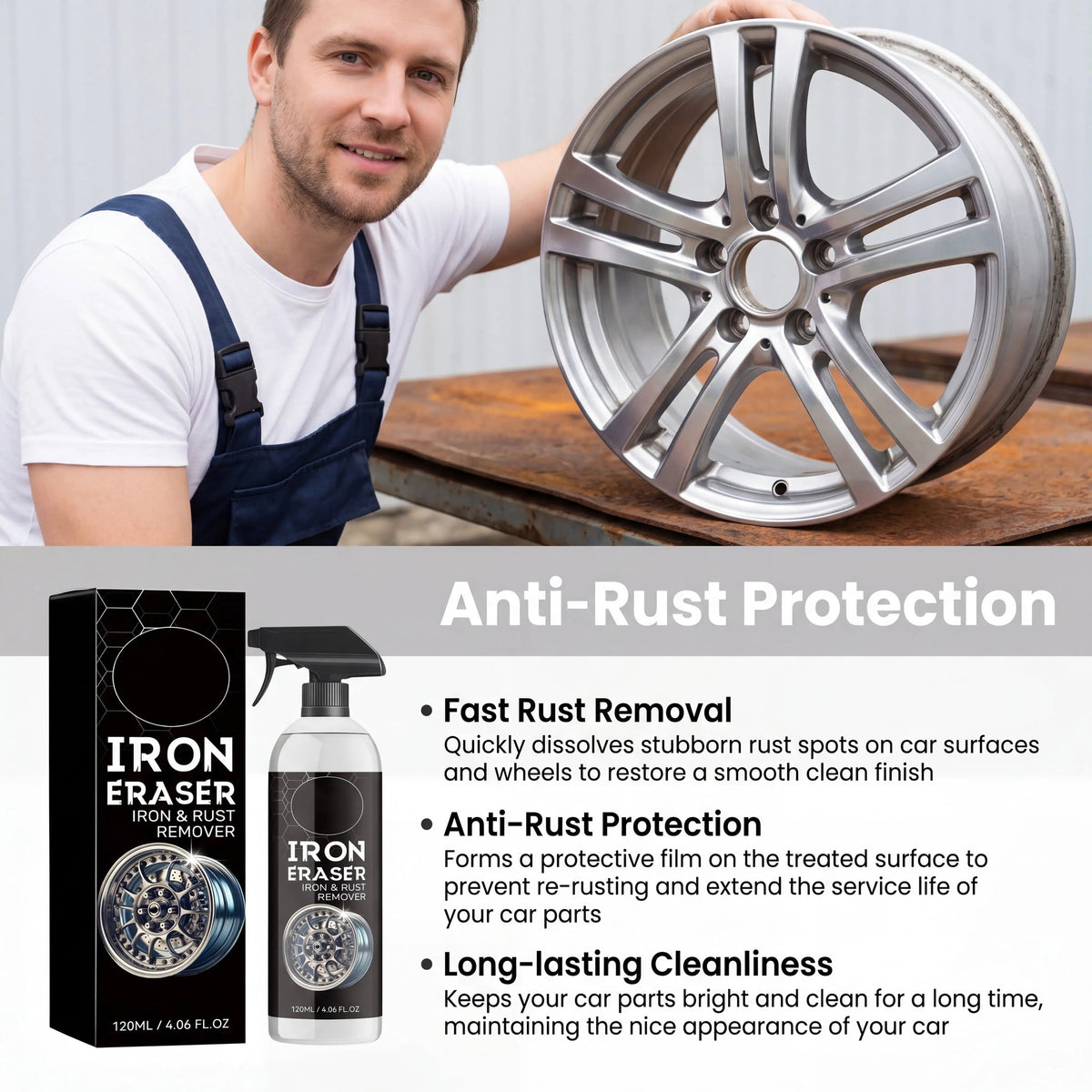 Car Rust Remover Spray Powerful Iron Powder