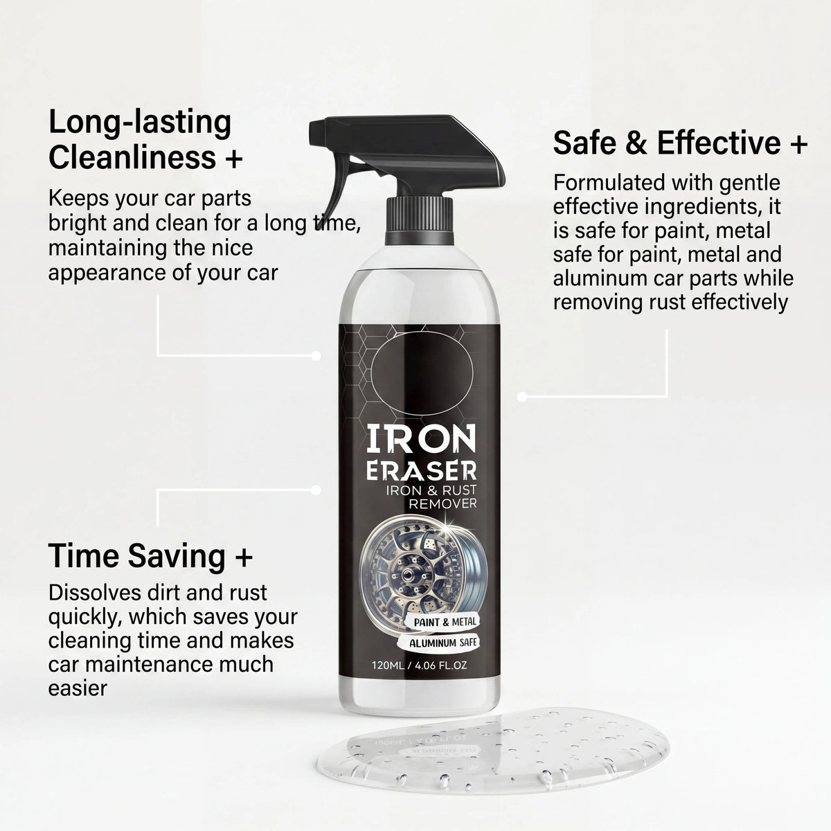 Car Rust Remover Spray Powerful Iron Powder
