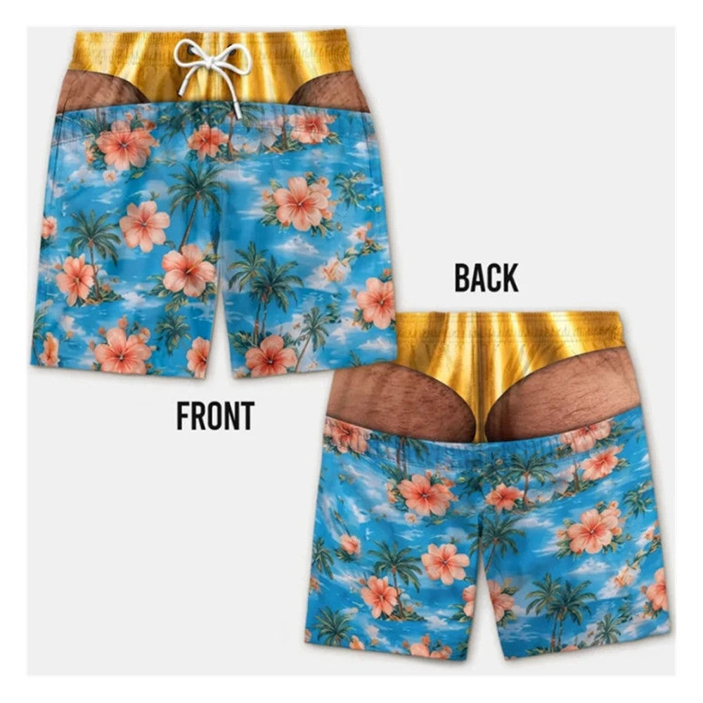 Funny 3D Fake Skin Men’s Swim Trunks