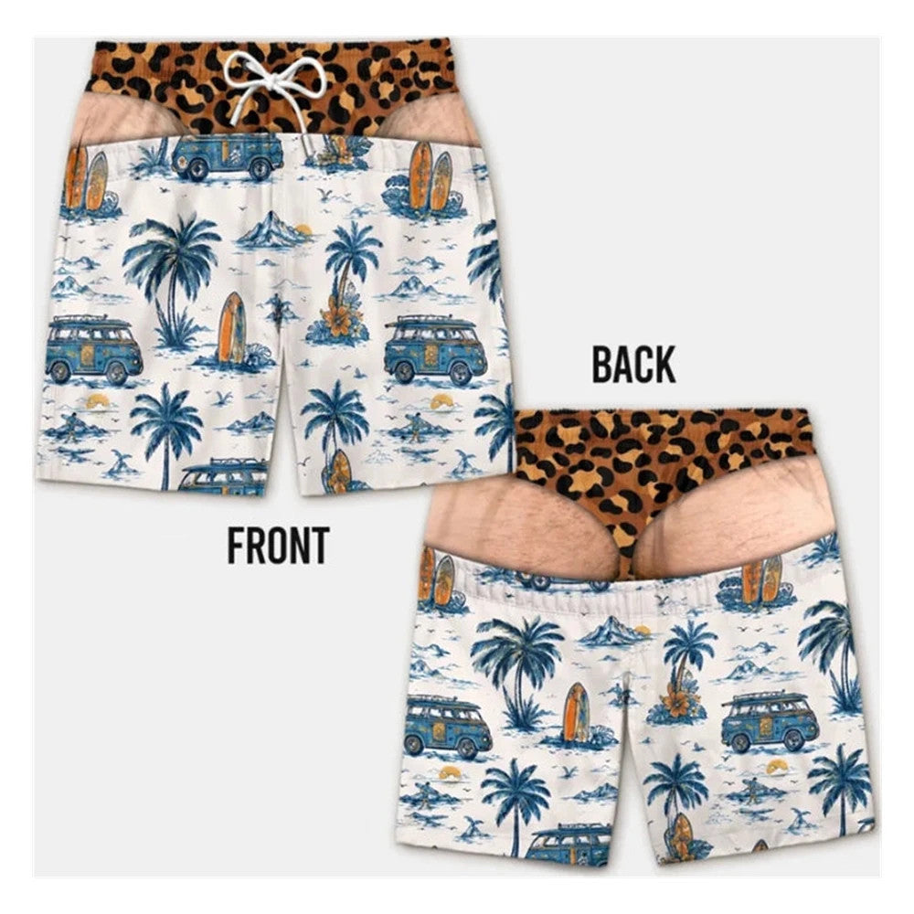 Funny 3D Fake Skin Men’s Swim Trunks