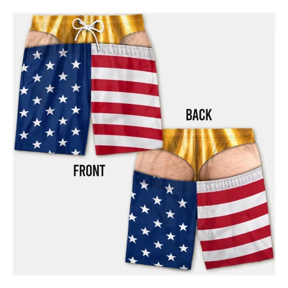 Funny 3D Fake Skin Men’s Swim Trunks