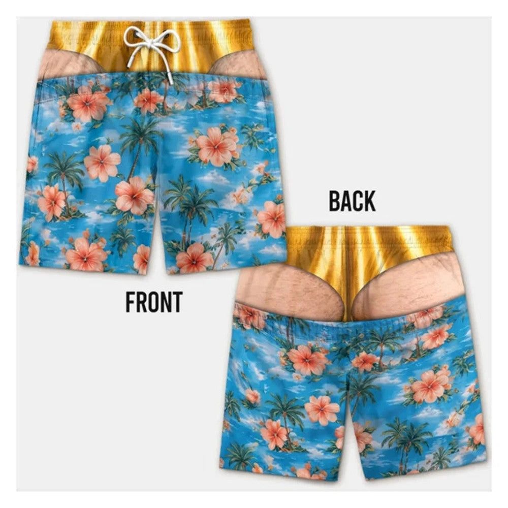 Funny 3D Fake Skin Men’s Swim Trunks