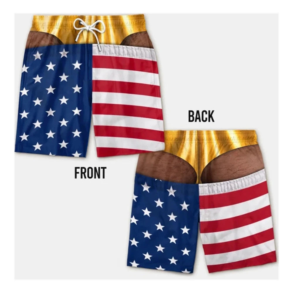 Funny 3D Fake Skin Men’s Swim Trunks