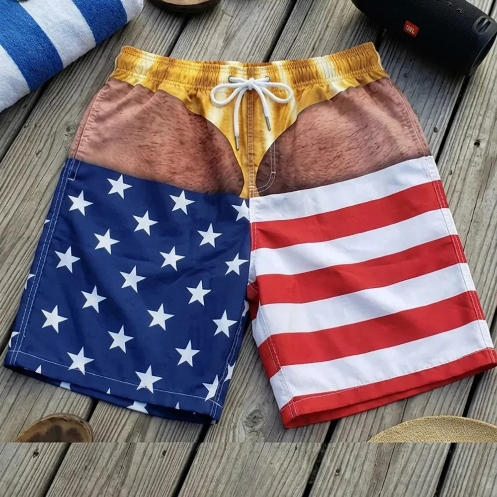 Funny 3D Fake Skin Men’s Swim Trunks
