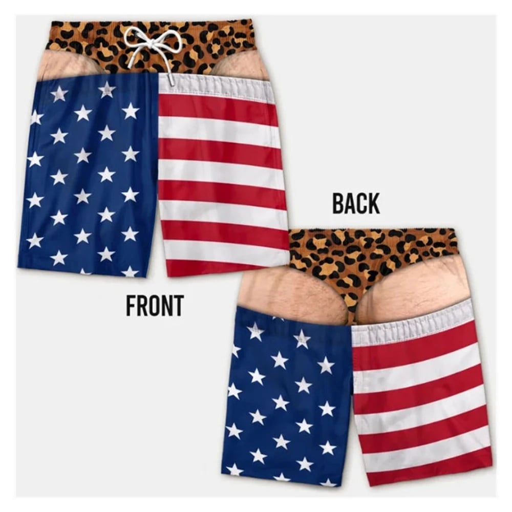 Funny 3D Fake Skin Men’s Swim Trunks