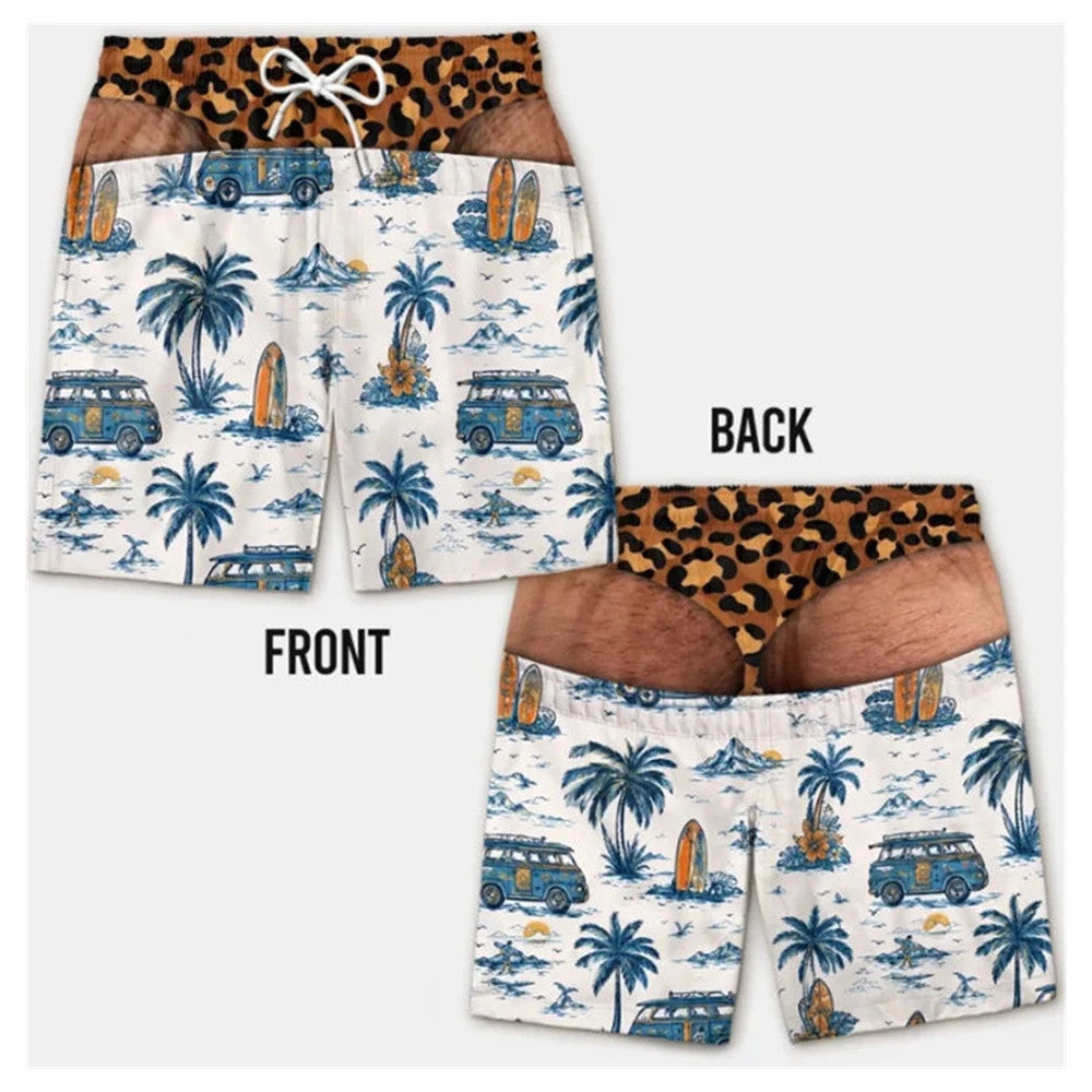 Funny 3D Fake Skin Men’s Swim Trunks