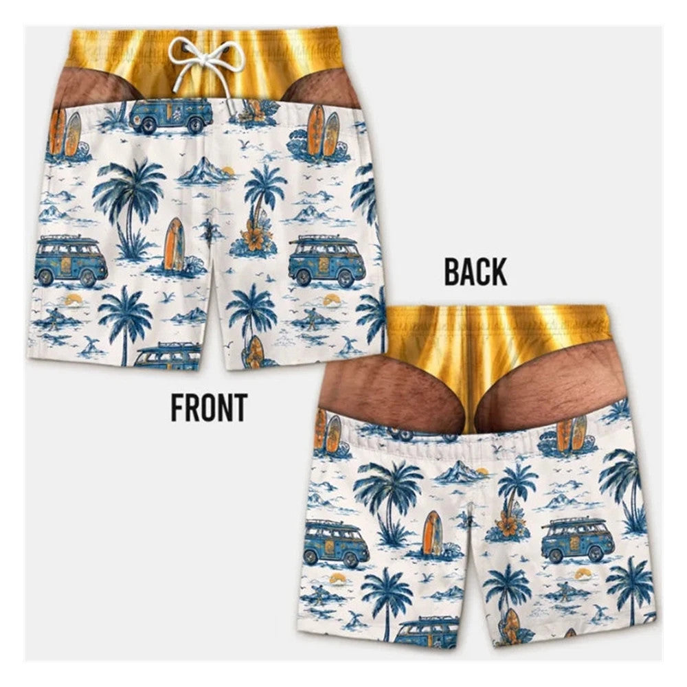 Funny 3D Fake Skin Men’s Swim Trunks