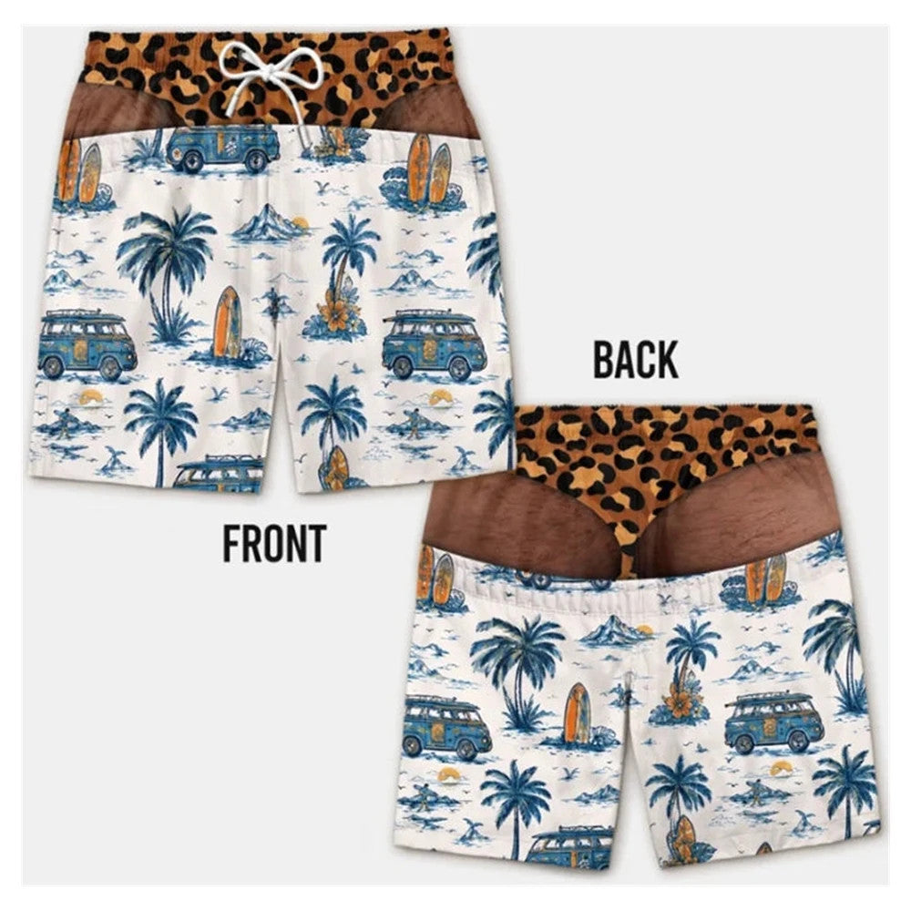 Fun Beach Party Swim Trunks For Men 3D Print Fun Gift