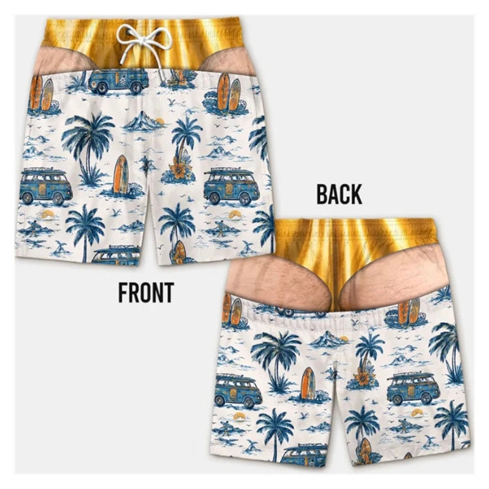 Fun Beach Party Swim Trunks For Men 3D Print Fun Gift