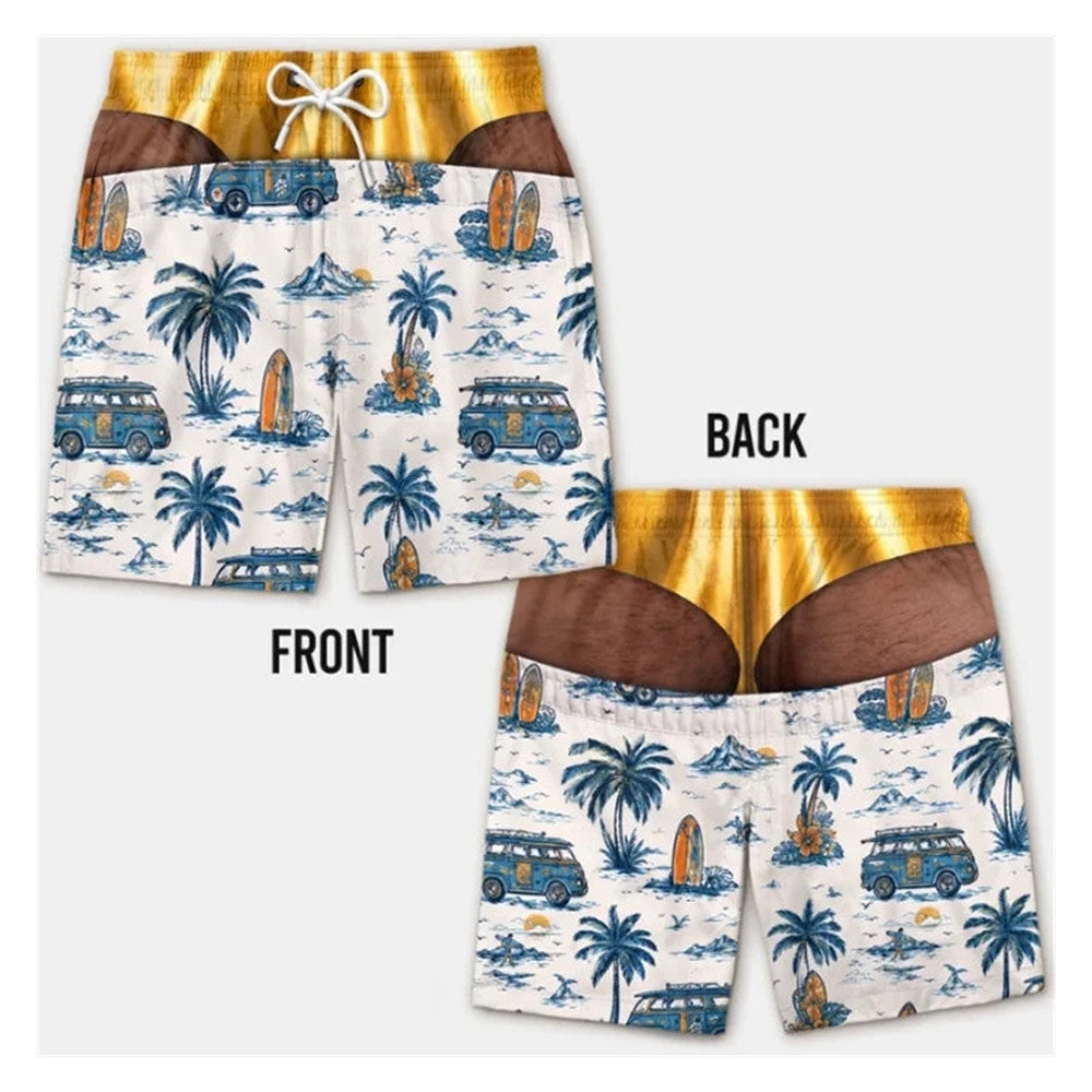 Fun Beach Party Swim Trunks For Men 3D Print Fun Gift