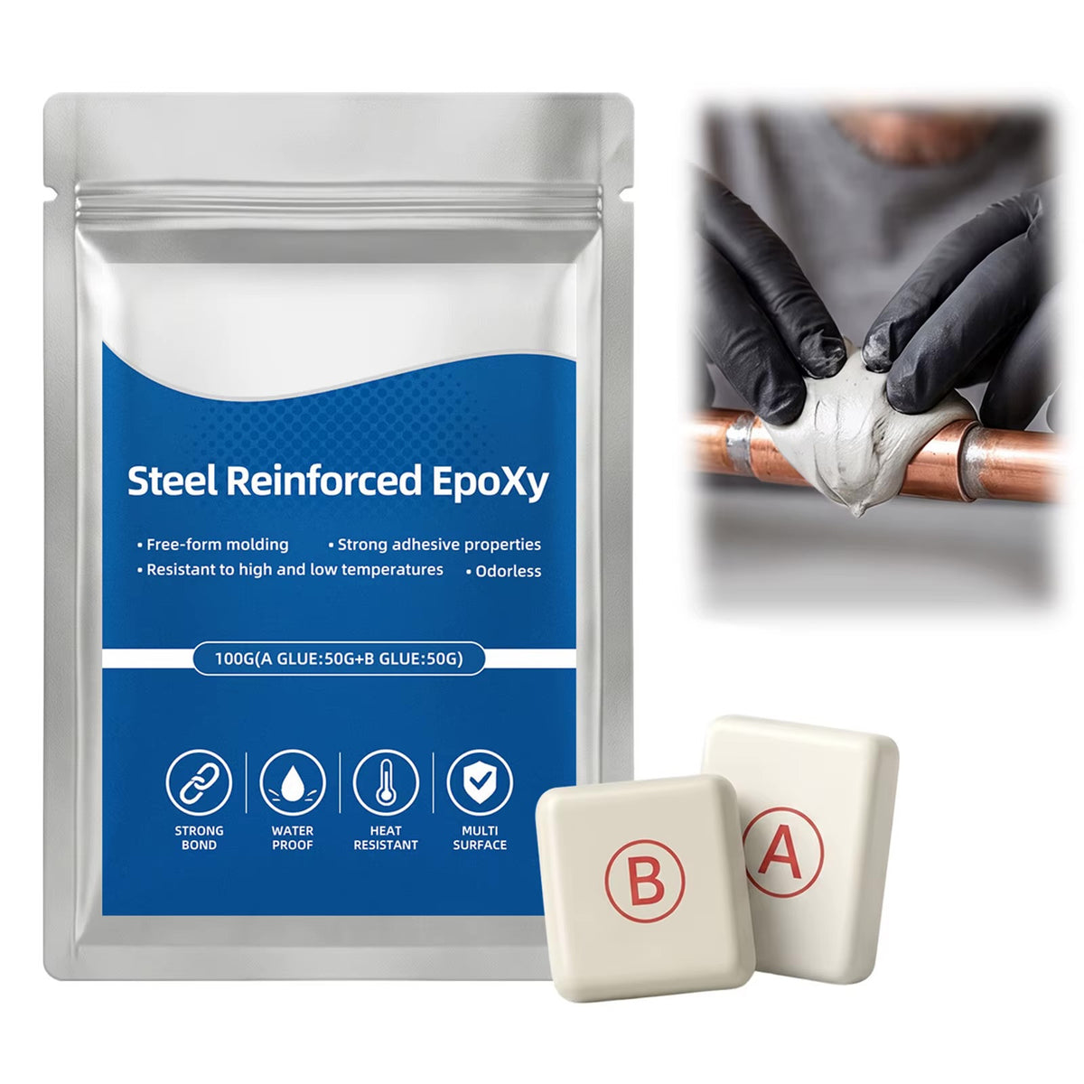 Steel-Reinforced Epoxy Repair Putty