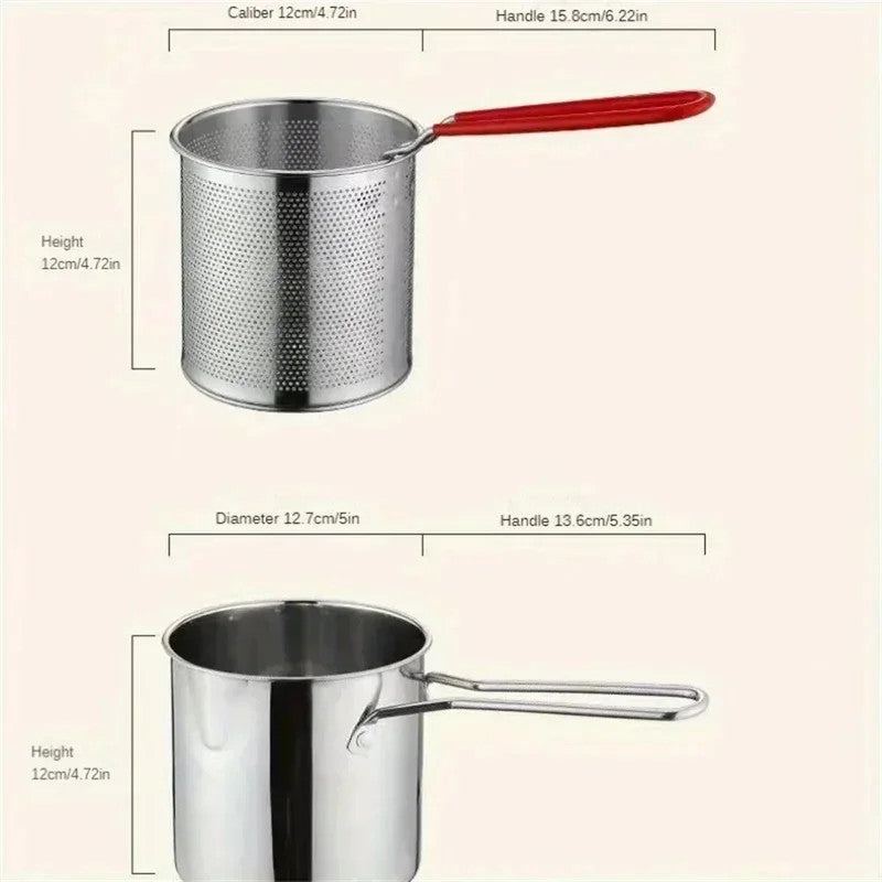 Stainless Steel Mini Fryer with Filter Basket