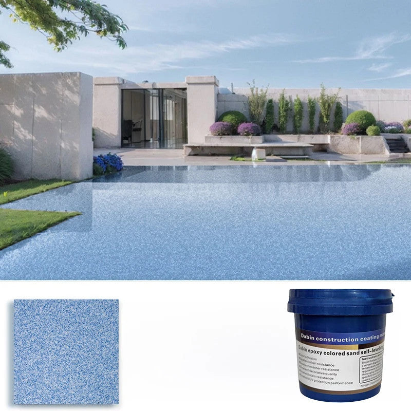 500g Water-based Self-Leveling Epoxy Floor Paint Wear-Resistant Anti-Slip Colored Sand Imitation Marble Paint with Hardener