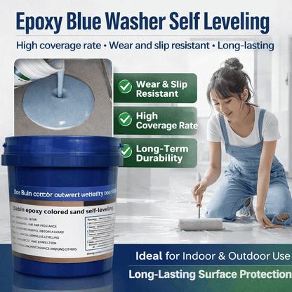 500g Water-based Self-Leveling Epoxy Floor Paint Wear-Resistant Anti-Slip Colored Sand Imitation Marble Paint with Hardener