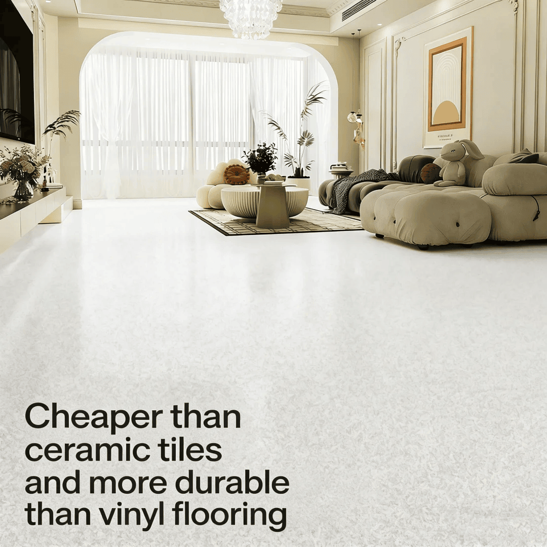 500g Water-based Self-Leveling Epoxy Floor Paint Wear-Resistant Anti-Slip Colored Sand Imitation Marble Paint with Hardener