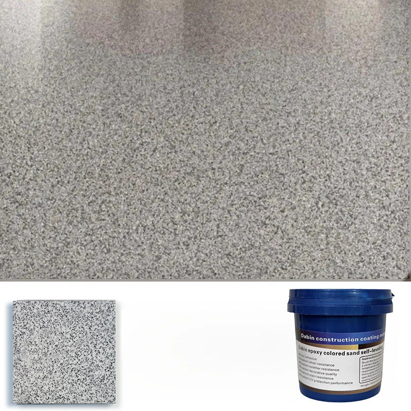 500g Water-based Self-Leveling Epoxy Floor Paint Wear-Resistant Anti-Slip Colored Sand Imitation Marble Paint with Hardener