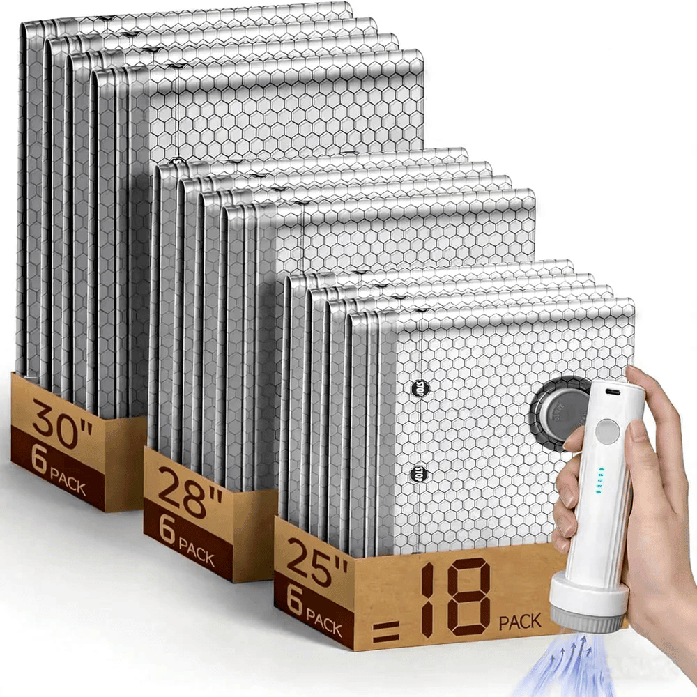 Smart Travel Vacuum Bags + Portable Pump