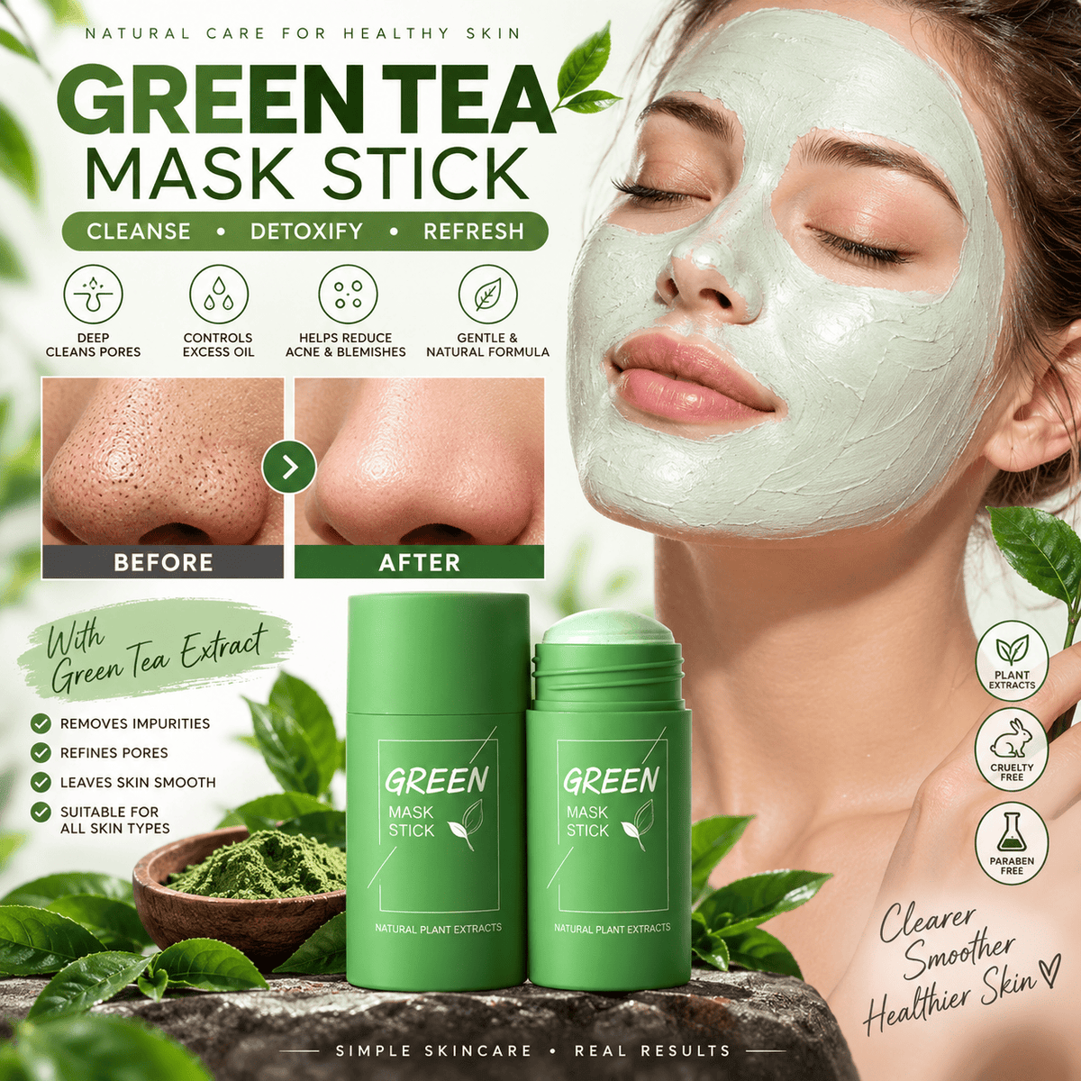 Green Tea Cleansing Mask Stick