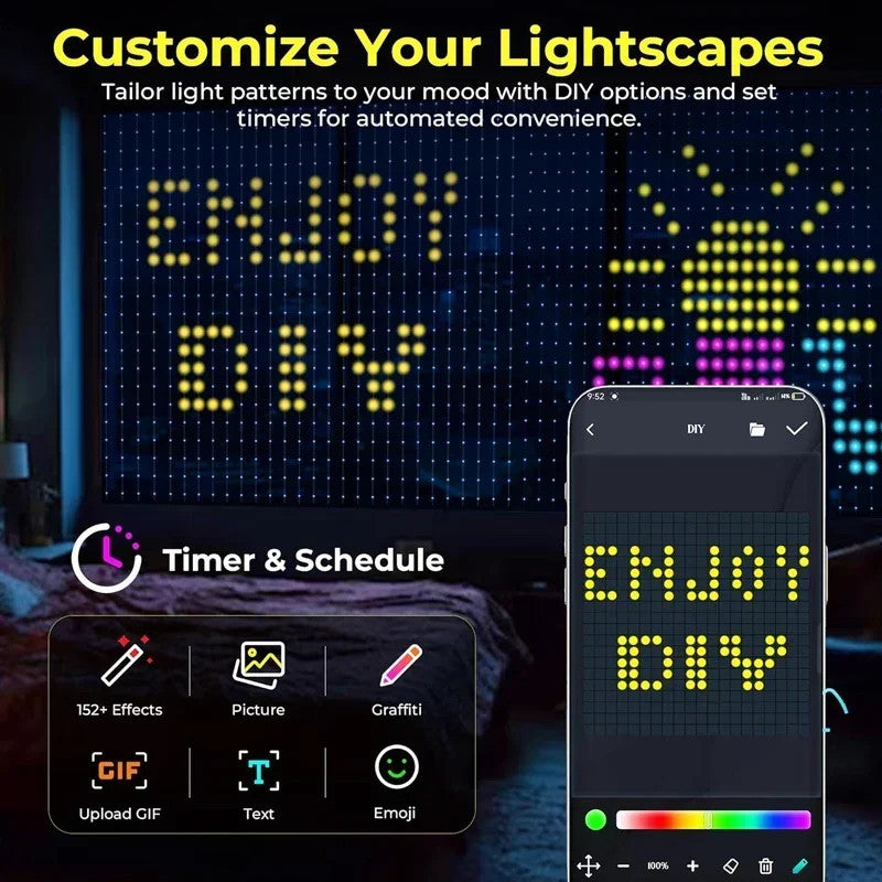 Smart LED Curtain Lights – App & Music Sync