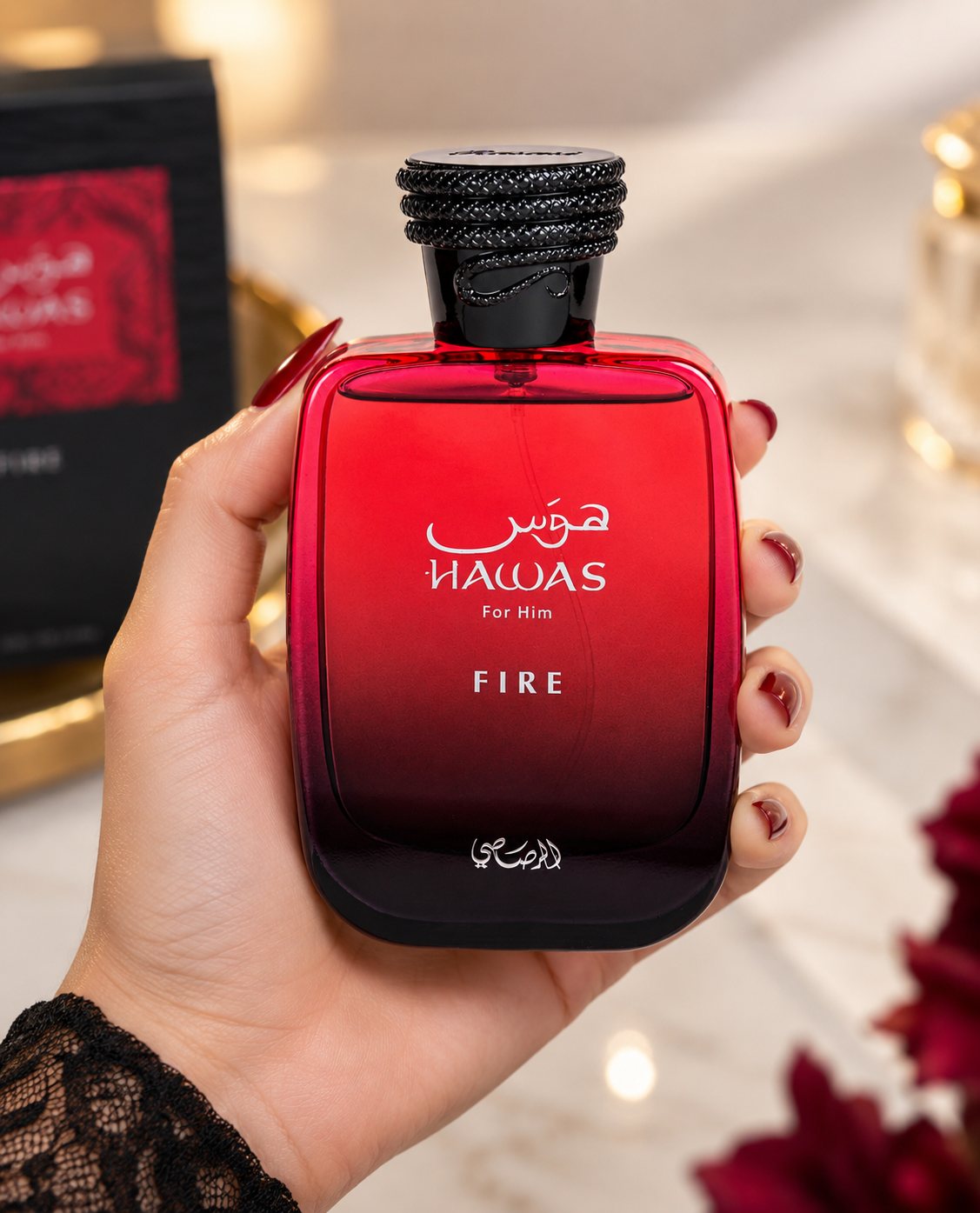 Rasasi Hawas Fire Eau de Parfum 100ml – Spicy Amber Woody Fragrance for Men