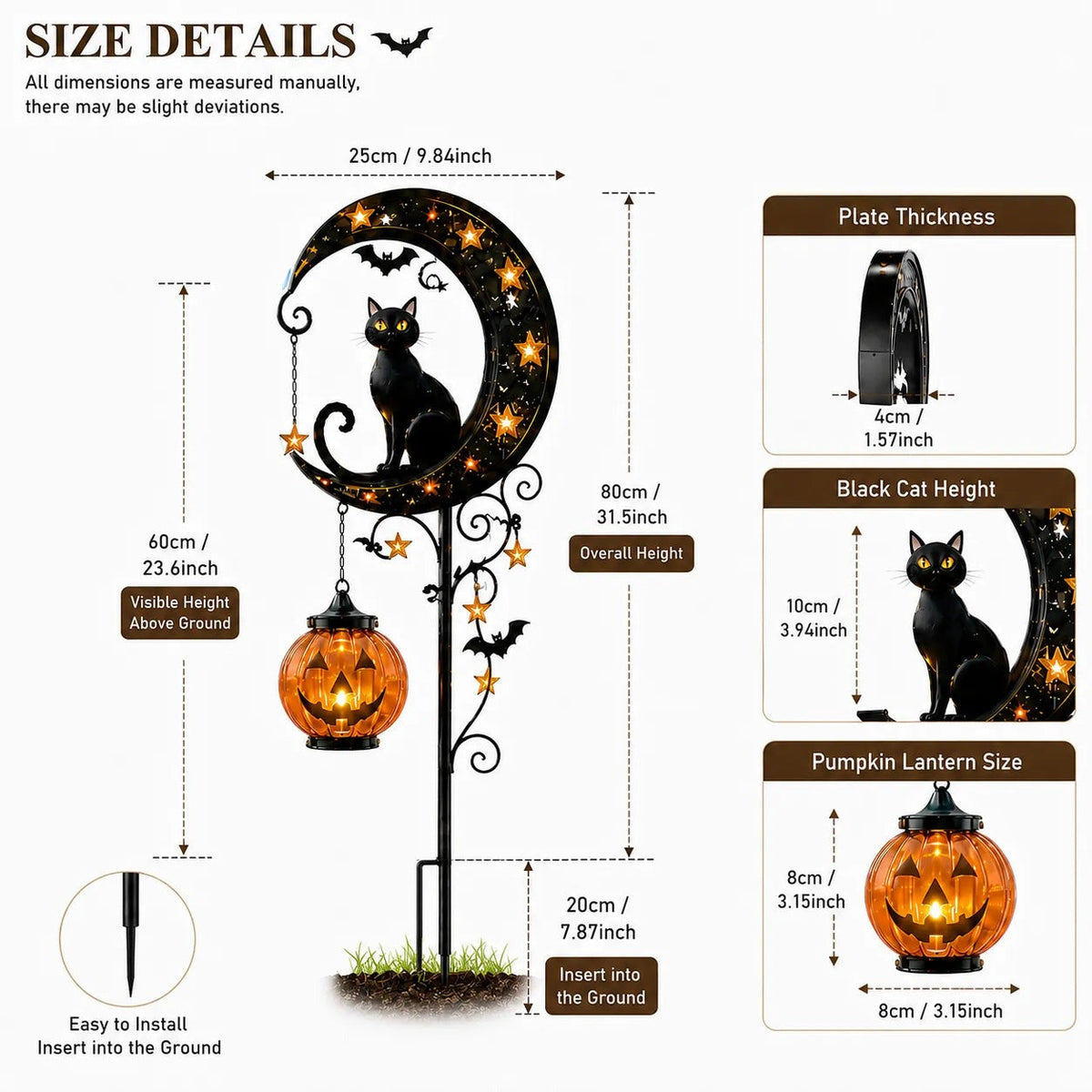Solar Pumpkin Moon Garden Stake Light - image 7