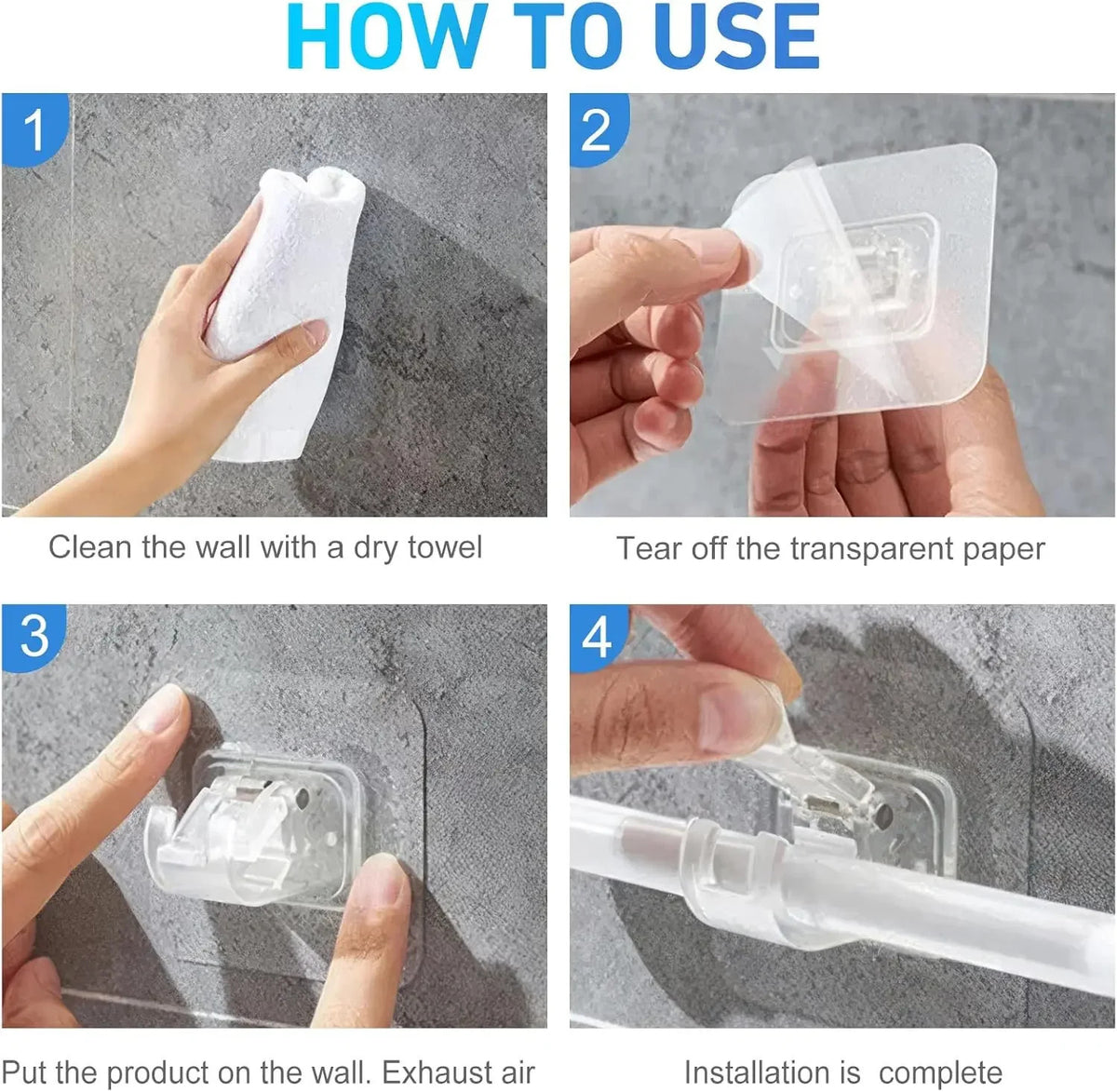 Nail-Free Curtain Clamp Rods