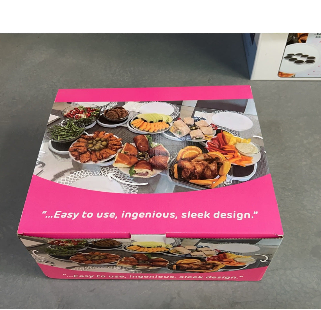 Portable Rotating Serving Tray 8 Piece Expandable Lazy Susan