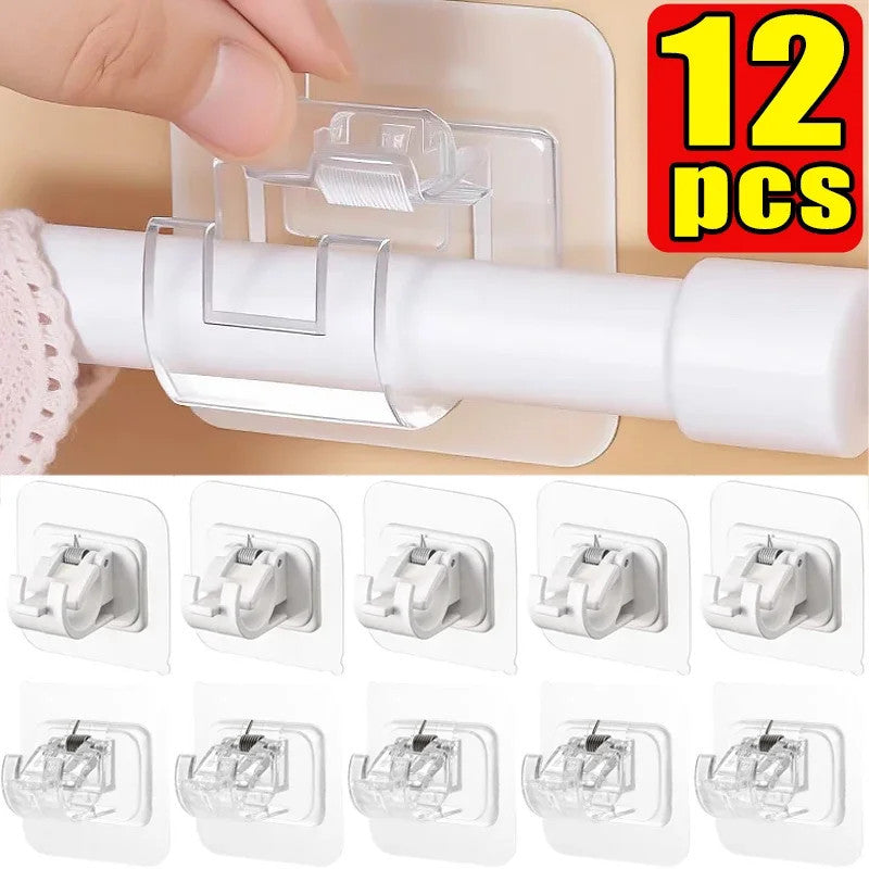 Nail-Free Curtain Clamp Rods