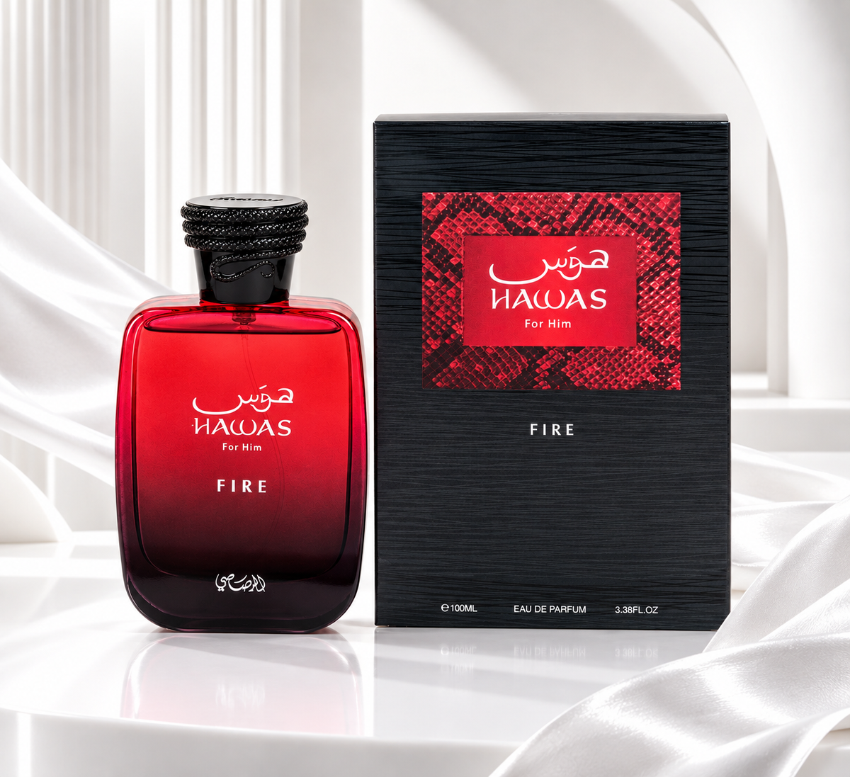 Rasasi Hawas Fire Eau de Parfum 100ml – Spicy Amber Woody Fragrance for Men
