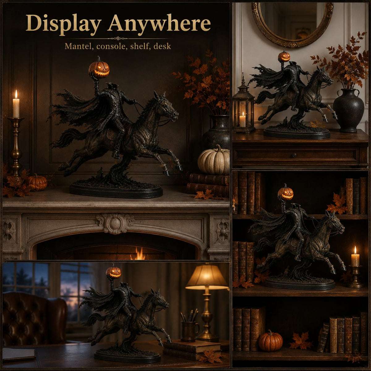 Headless Horseman Statue with LED Pumpkin - image 9