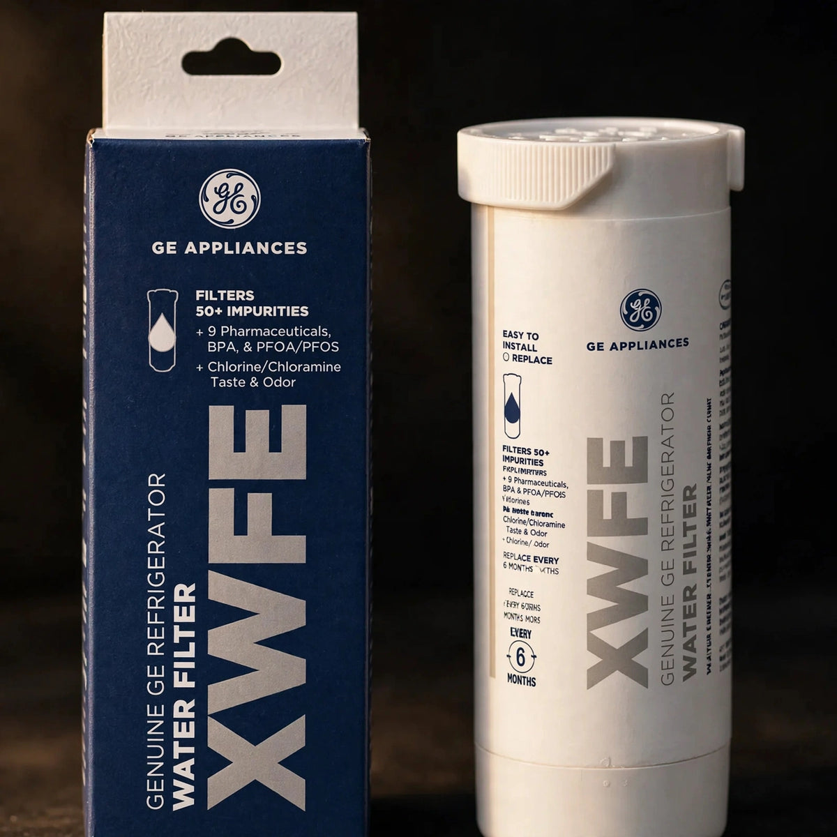 GE XWFE Genuine Refrigerator Water Filter - macro