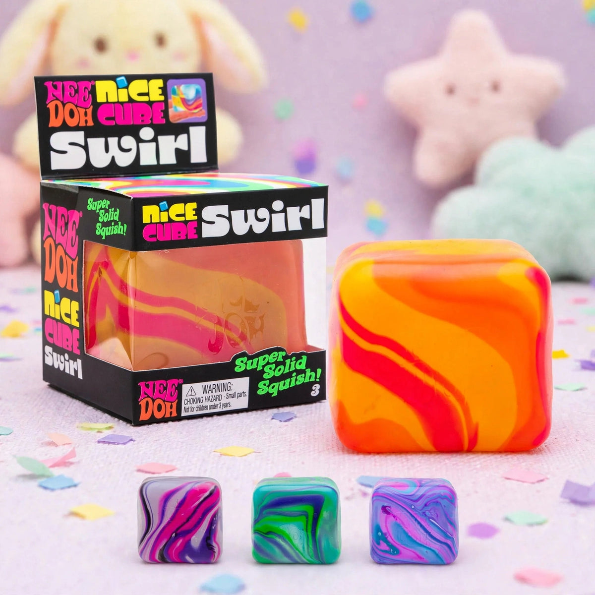 Nee Doh Nice Cube Swirl cube, stress reliver sensory fidget random col - playful