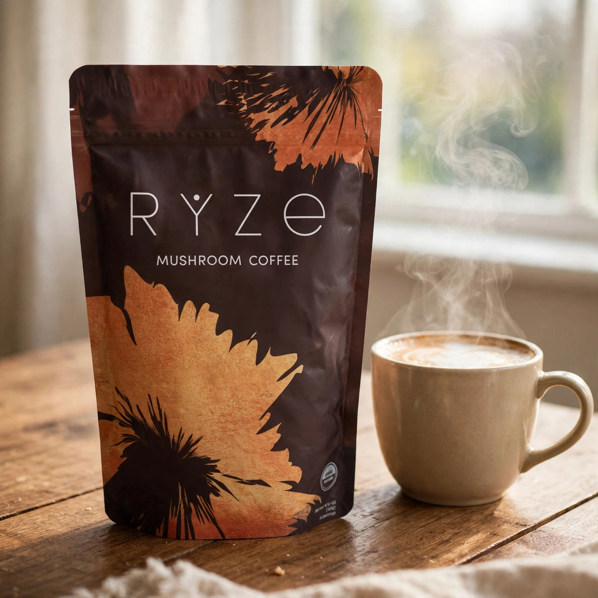 Organic Ryze MUSHROOM MATCHA COFFEE 180g- 30 Servings Instant Coffee 6 - morning