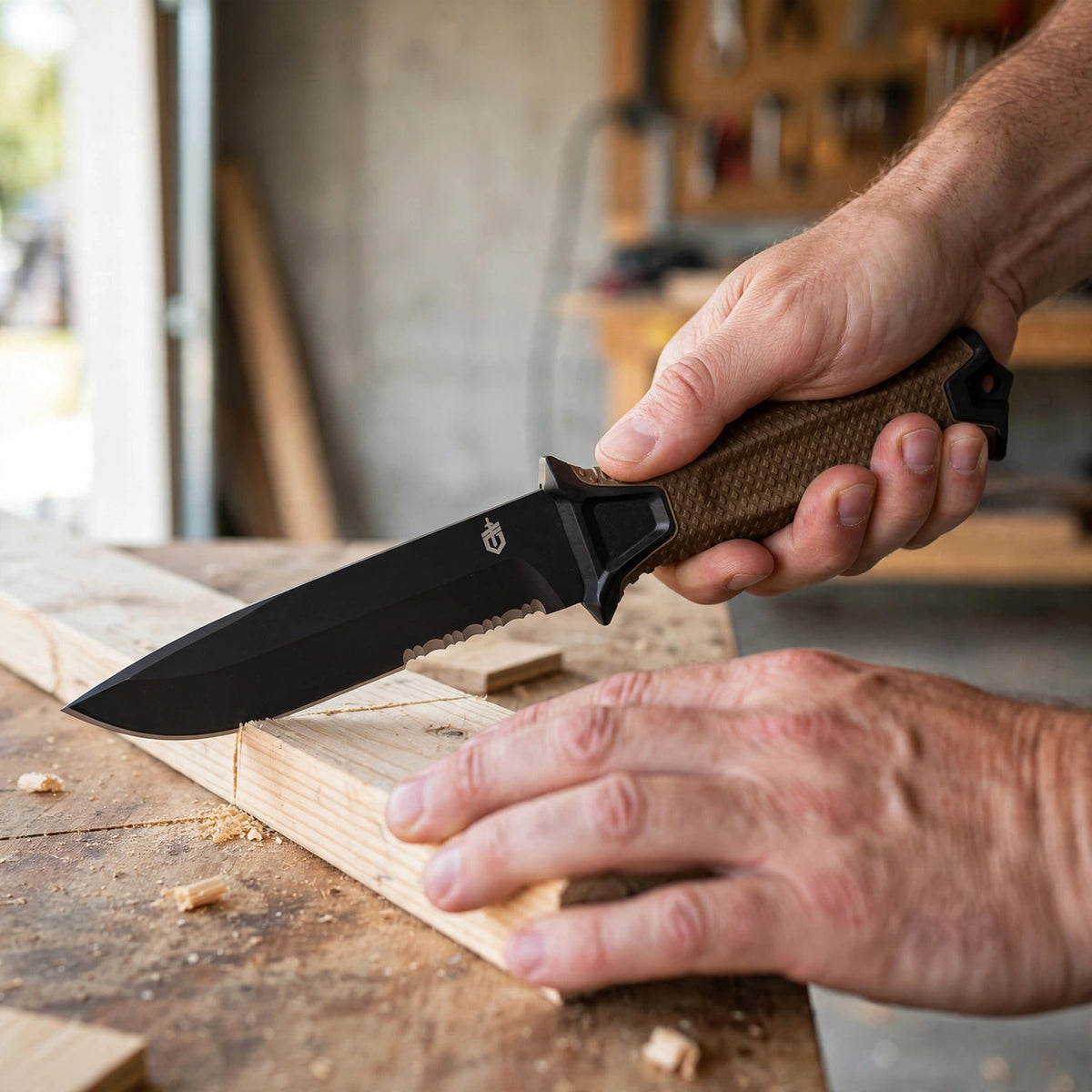 Gerber Gear Strongarm, Fixed Blade Tactical Knife for Survival, Serrat - howto