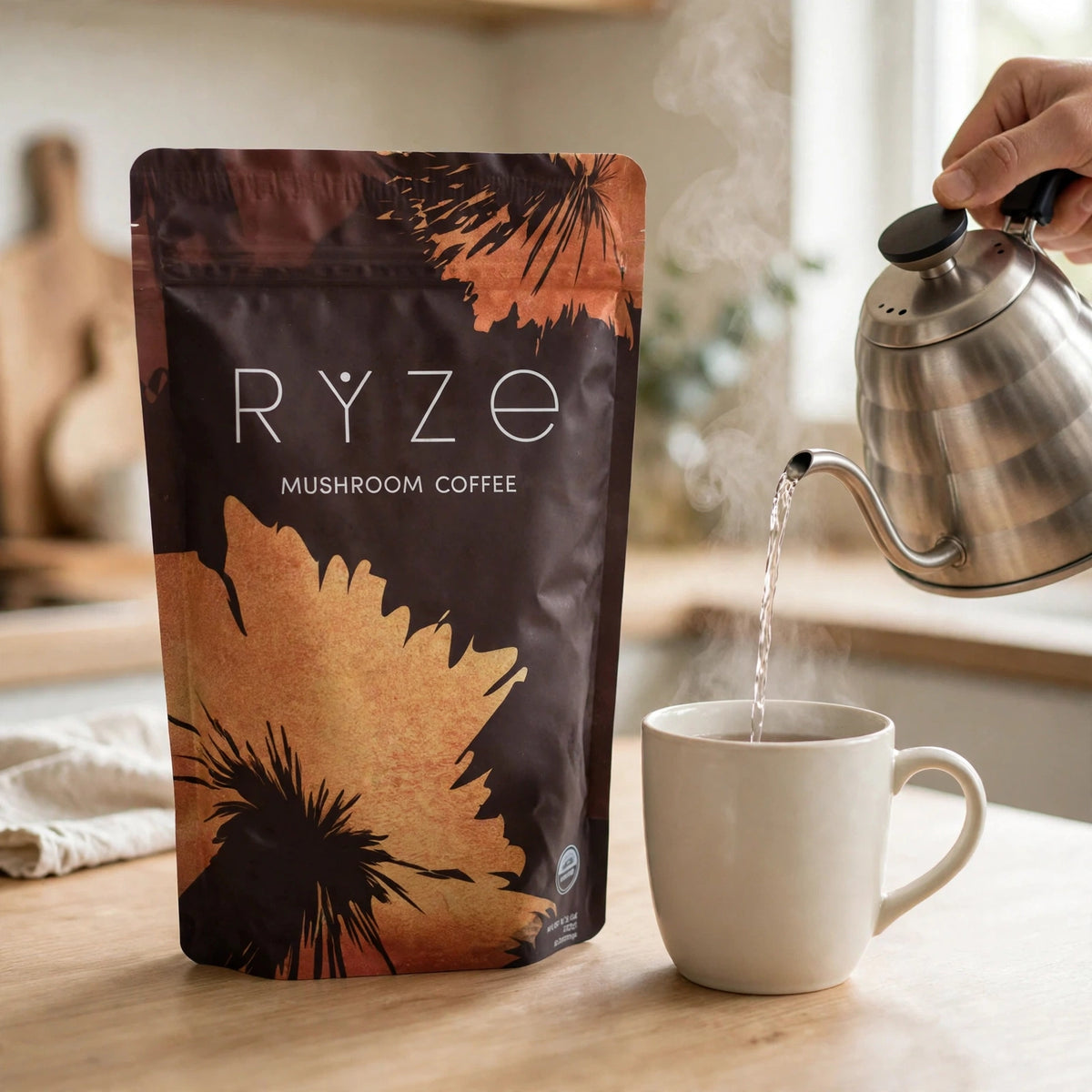 Organic Ryze MUSHROOM MATCHA COFFEE 180g- 30 Servings Instant Coffee 6 - howto